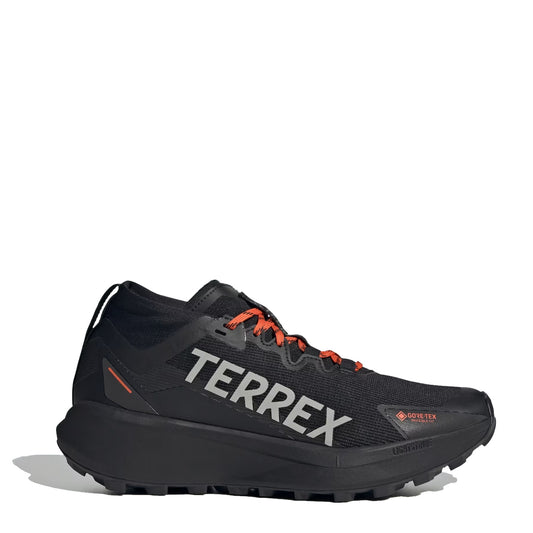 Adidas Terrex Agravic GTX Trail Running Shoe Core Black / Grey / Semi Impact Orange - The Sporting Lodge