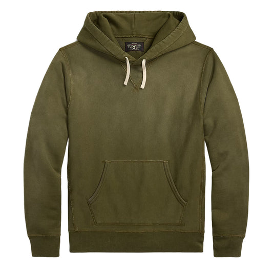 RRL By Ralph Lauren Garment-Dyed Fleece Hoodie Olive - The Sporting Lodge